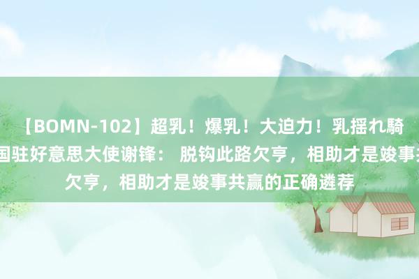 【BOMN-102】超乳！爆乳！大迫力！乳揺れ騎乗位 100名 中国驻好意思大使谢锋： 脱钩此路欠亨，相助才是竣事共赢的正确遴荐