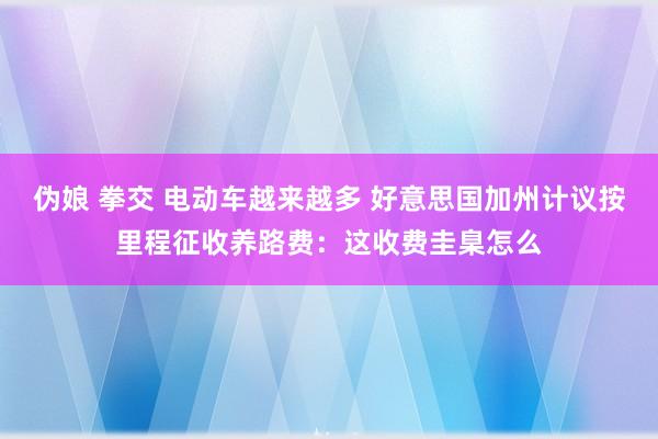 伪娘 拳交 电动车越来越多 好意思国加州计议按里程征收养路费：这收费圭臬怎么